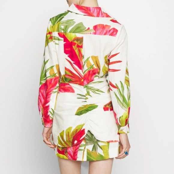 Farm Rio Spring Forest Mini Linen Blend Dress M - Picture 2 of 13